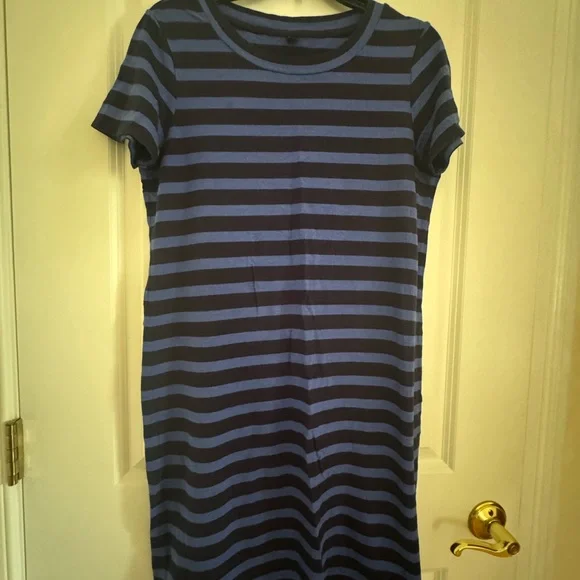 Uniqlo | Dresses | Uniqlo Blue And Black Striped Top | Poshmark